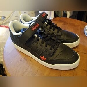 Men Adidas Forum Core Black-Red Low Shoes Sneakers Size 12